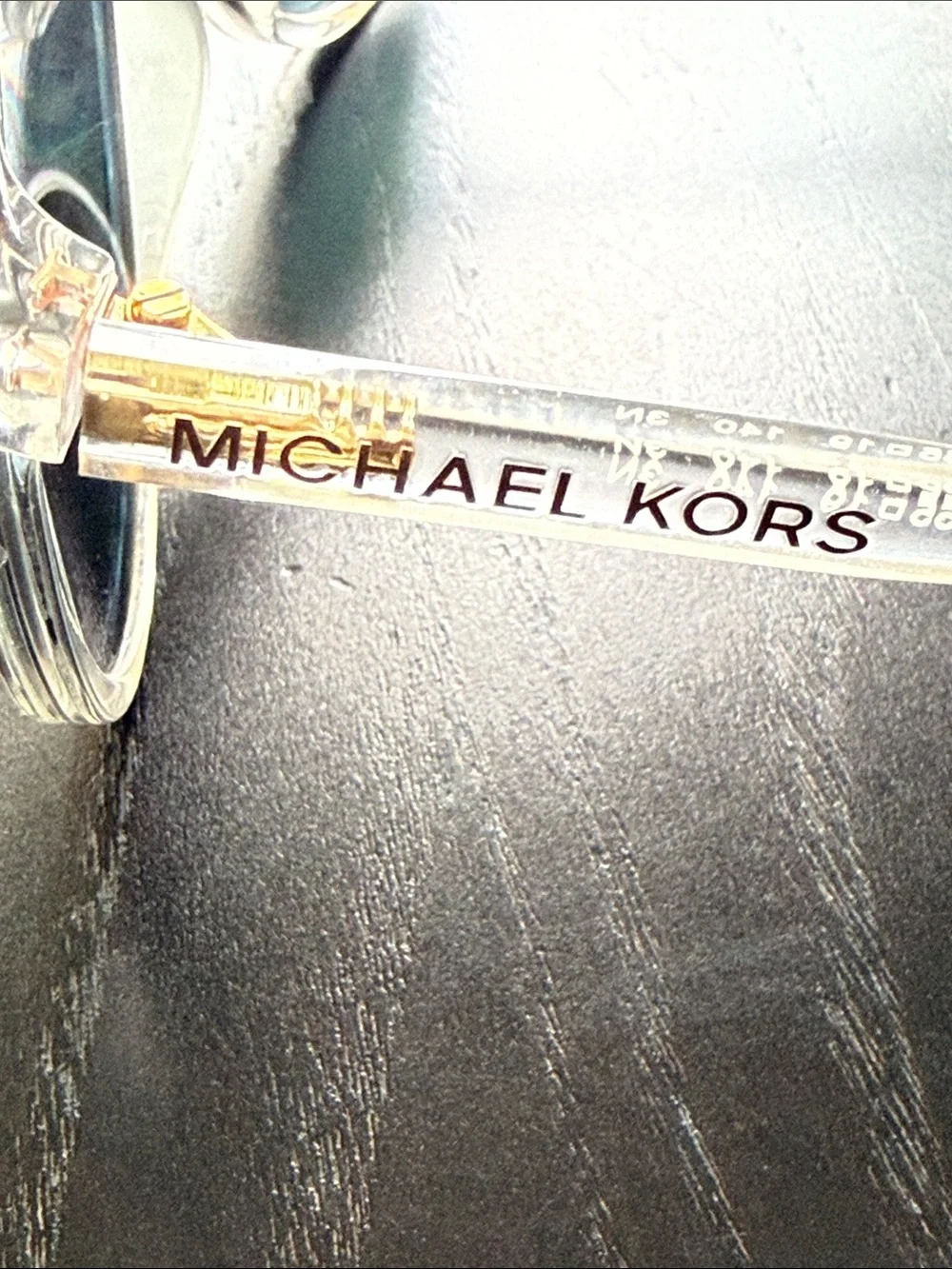 MICHAEL KORS Clear Frame Sunglasses with Pink Mirrored Lenses